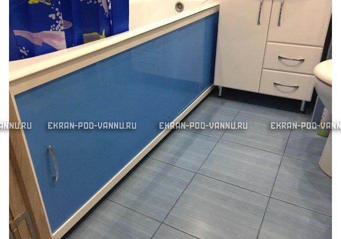 Раздвижной экран EUROPLEX Комфорт голубой – купить по цене 6750 руб. в интернет-магазине в городе Казань картинка 1