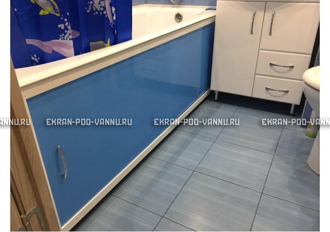 Раздвижной экран EUROPLEX Комфорт голубой – купить по цене 6750 руб. в интернет-магазине в городе Казань картинка 3