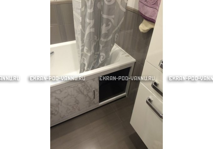 Раздвижной экран EUROPLEX Комфорт серый мрамор – купить по цене 6250 руб. в интернет-магазине в городе Казань картинка 4