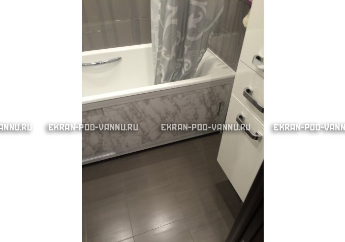 Раздвижной экран EUROPLEX Комфорт серый мрамор – купить по цене 6250 руб. в интернет-магазине в городе Казань картинка 3