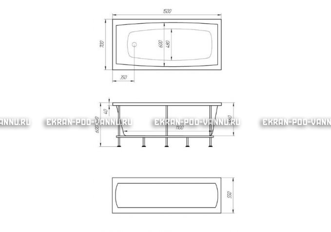 Акриловая ванна 1MarKa Melora 150x70 – купить по цене 12300 руб. в интернет-магазине в городе Казань картинка 4