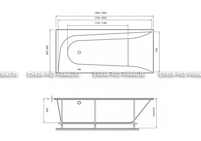 Акриловая ванна Vayer Boomerang 180x80 – купить по цене 43210 руб. в интернет-магазине в городе Казань картинка 4