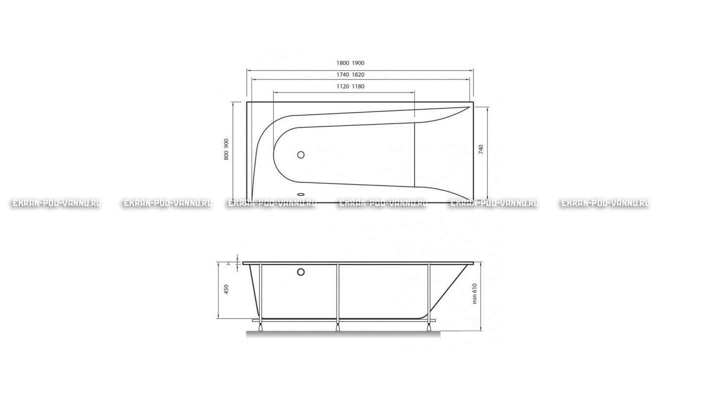 Акриловая ванна Vayer Boomerang 190x90 – купить по цене 53050 руб. в интернет-магазине в городе Казань картинка 15